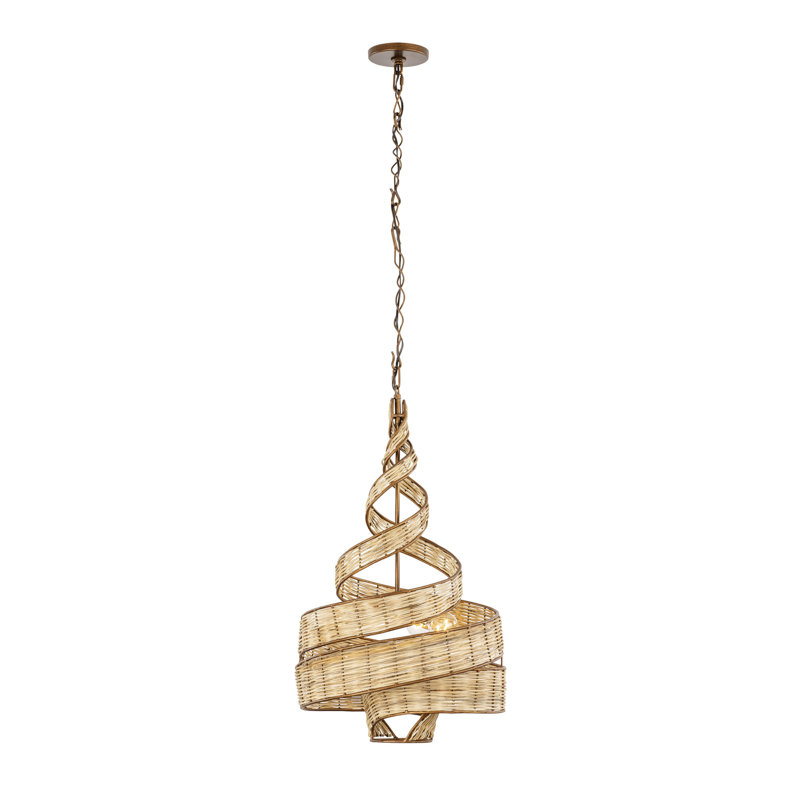 Flow 3-Light Twist Pendant - Baguette/Natural Rattan