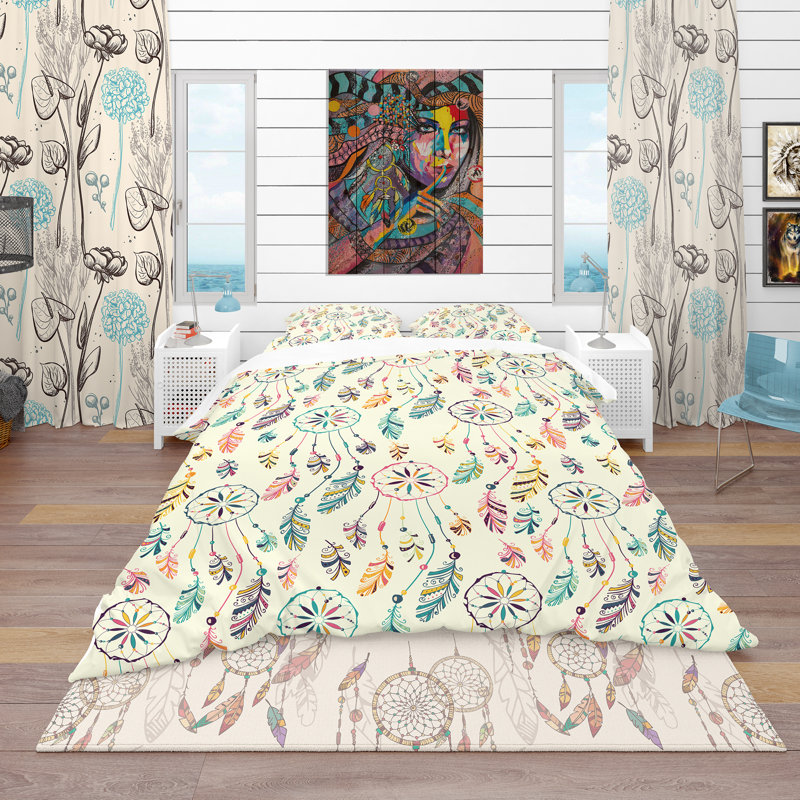 Ensemble de housse de couette american rêve catcher, Housse de couette très grand + 2 taies décoratives
