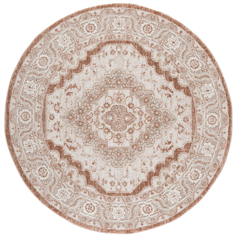 Lunara Power Loom Polyester; Jute/Sisal; Polypropylene Plastic Oriental Indoor Rug, 6'-7" x 6'-7" Round