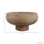 Bol contemporain côtelé en terre cuite sur pied pour salon - Accessoire décoratif moderne pour table basse et cuisine - 35,5 cm