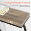 Console industrielle de 55 po - Canapé d'entrée long et étroit avec structure en métal géométrique et plateau en bois gris rétro