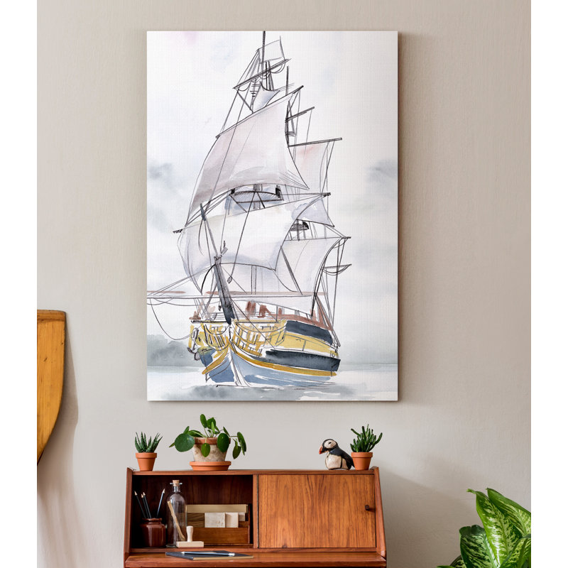 Reproduction d’art sur toile « tall ship ii », H 12 po x l 8 po x P 1 po