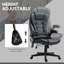 Chaises de bureau inclinables en cuir polyuréthane noir et mousse avec télécommande et conception réglable, 25,5 po x 28 po x 47,2 po
