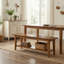 Upholstered Bench with Shelves