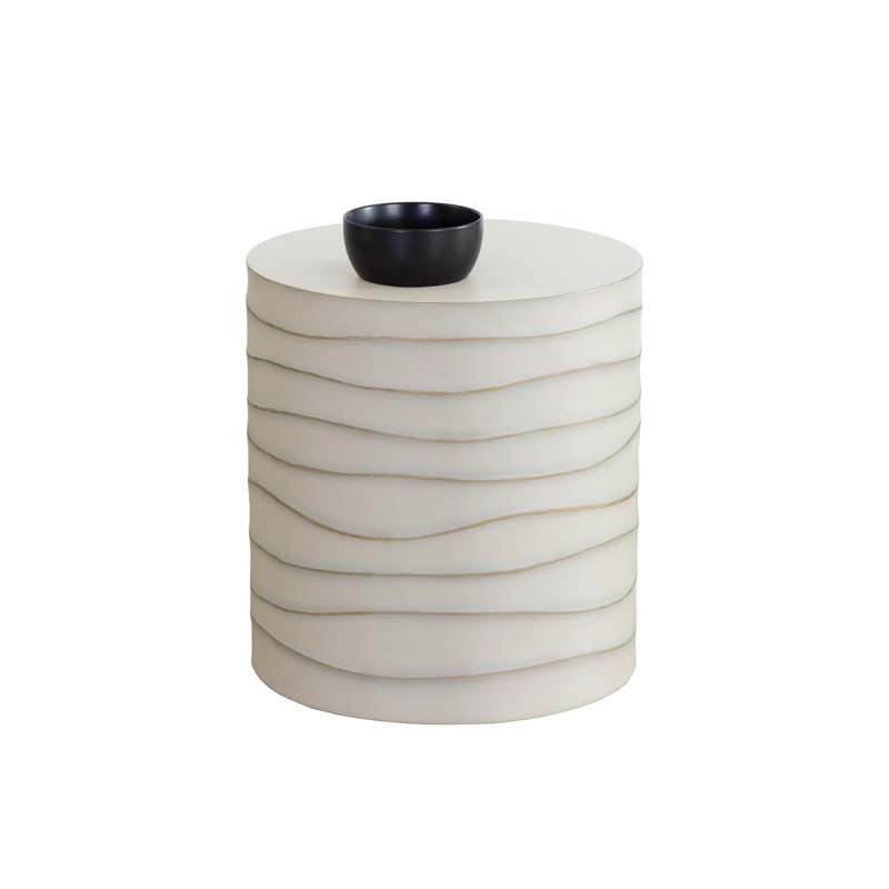 Corey Outdoor Round Side Table, White, White
