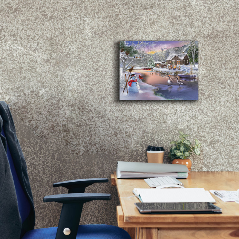 «Winter Cabin 2» par Bigelow, illustrations sur toile, H 12 po x l 16 po x P 0,75 po
