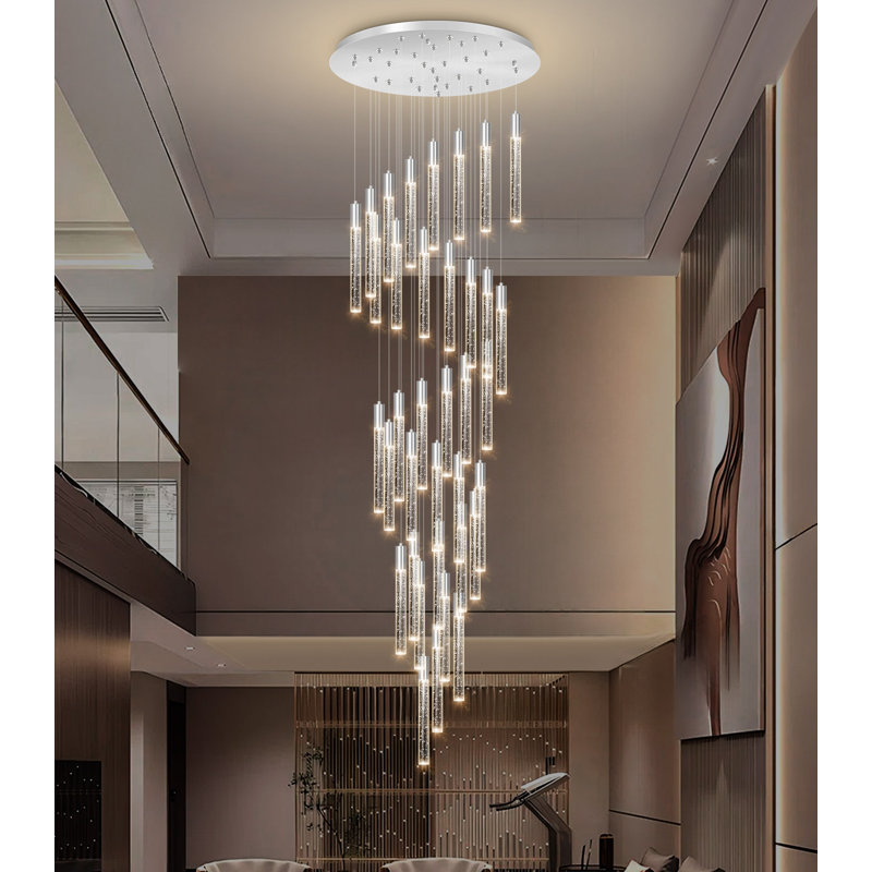 Glam 36 Lights Chandelier Led Dimmable Light Black, Silver