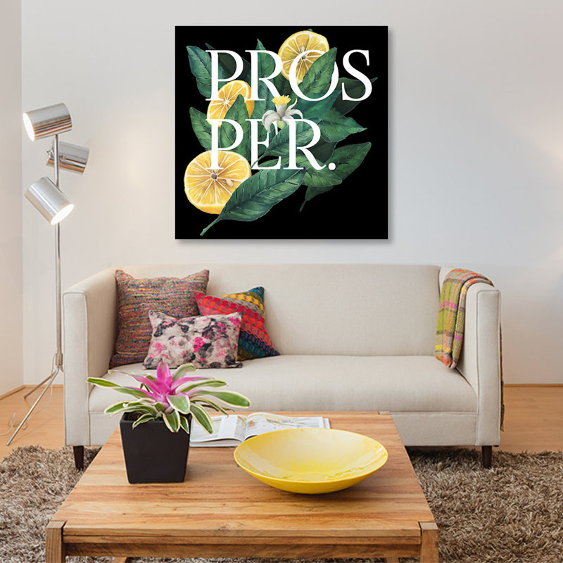 « prospér & prospére i », impression sur toile, H 12 po x l 12 po x P 0,75 po, Toile tendue, Pas de tapis