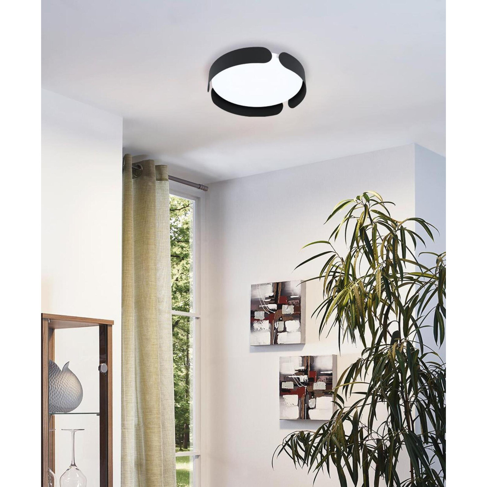 Narjis Single Light Flush Mount, Black
