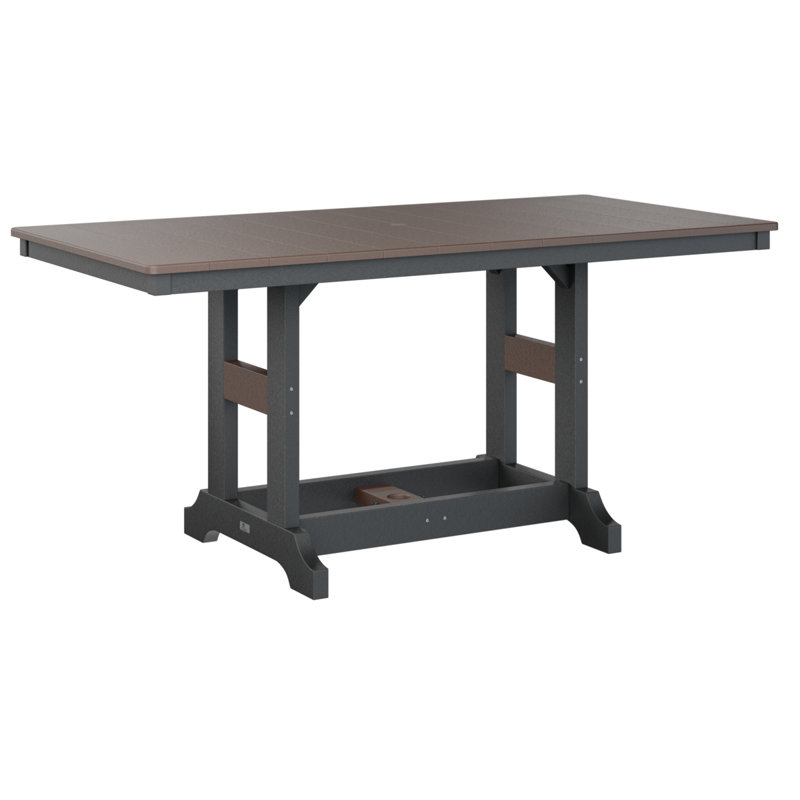 Garden Classic Outdoor Bar Table, Chocolate Brown, Black