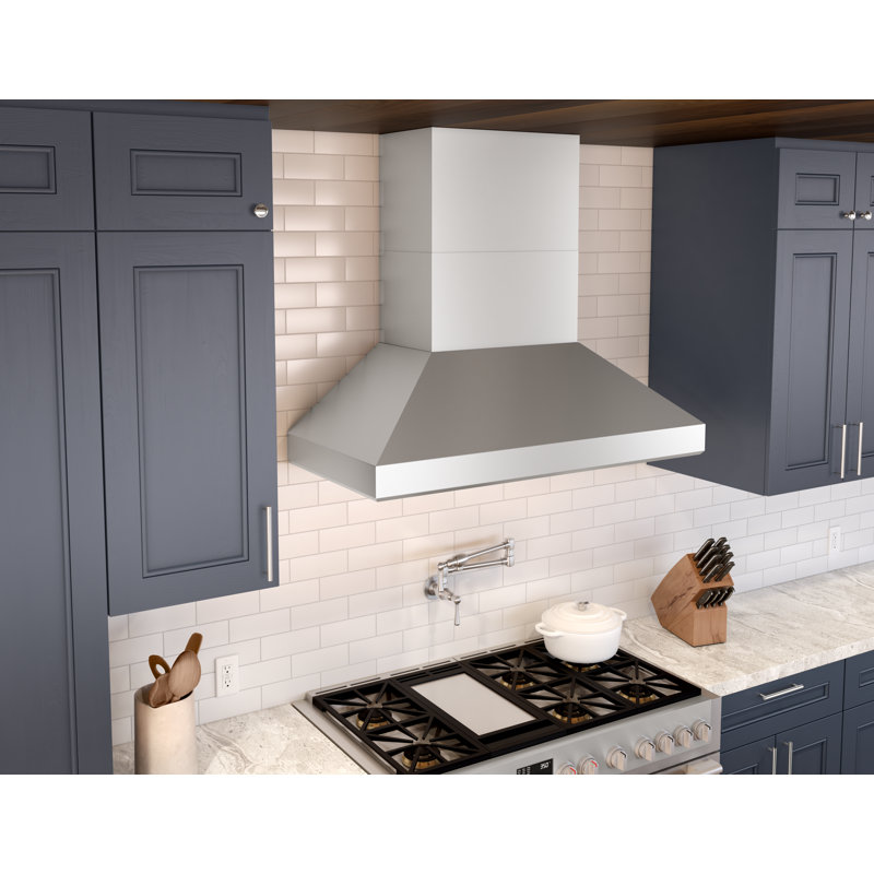 48" Titan 750 CFM Ducted Wall Mount Range Hood in Silver with Nightlight