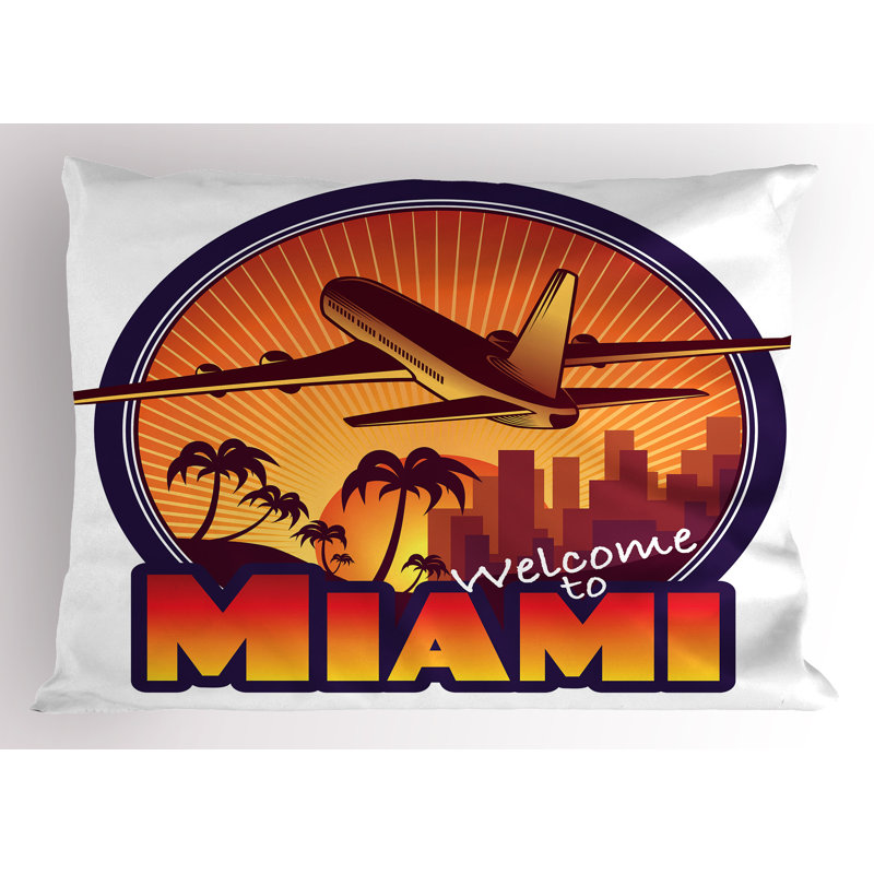 Ensemble de 2 taies décoratives Ambesonne Florida Welcome Miami, H 20 po x l 36 po