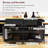 48-Inch Kitchen Island - Folding Kitchen Leaf + Electrical Outlet + 2 Bar Stools, 5-Wheel Rolling Kitchen Storage Cart With 5 Side Shelves-161944454