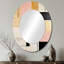Rose et doré Cubism Dream - miroir mural ovale moderne rose-1435496614