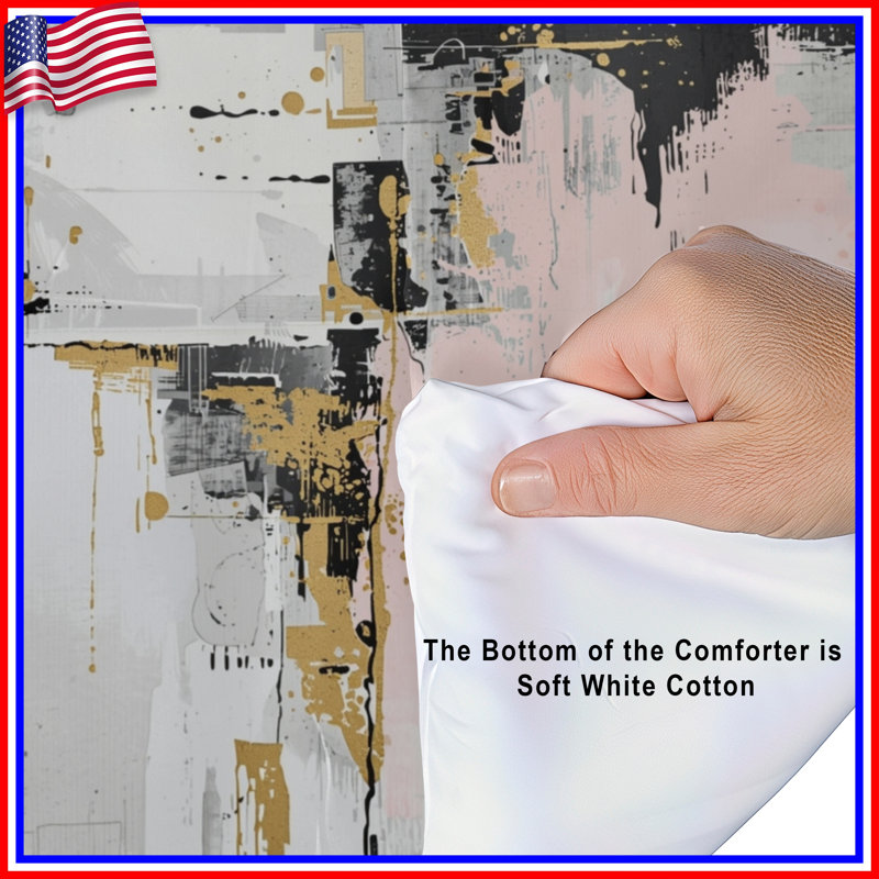 Abstract Gold Splatter Comforter, Twin