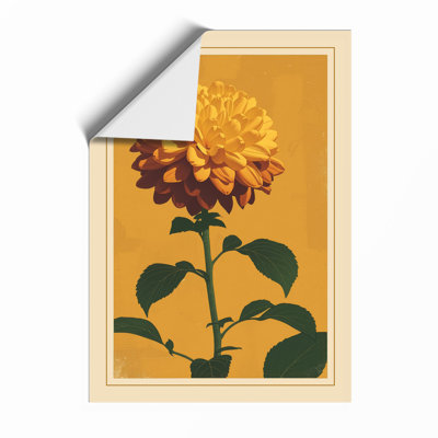 Golden Chrysanthemum Botanical - Framed Print