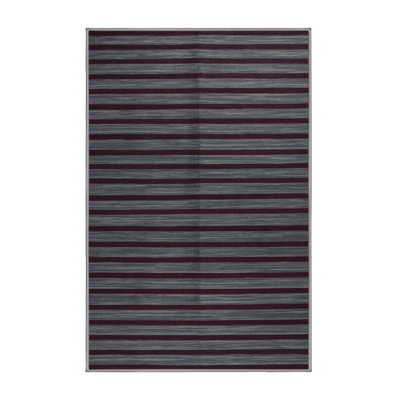 Machine Washable Horizontal Stripes Gray Area Rug