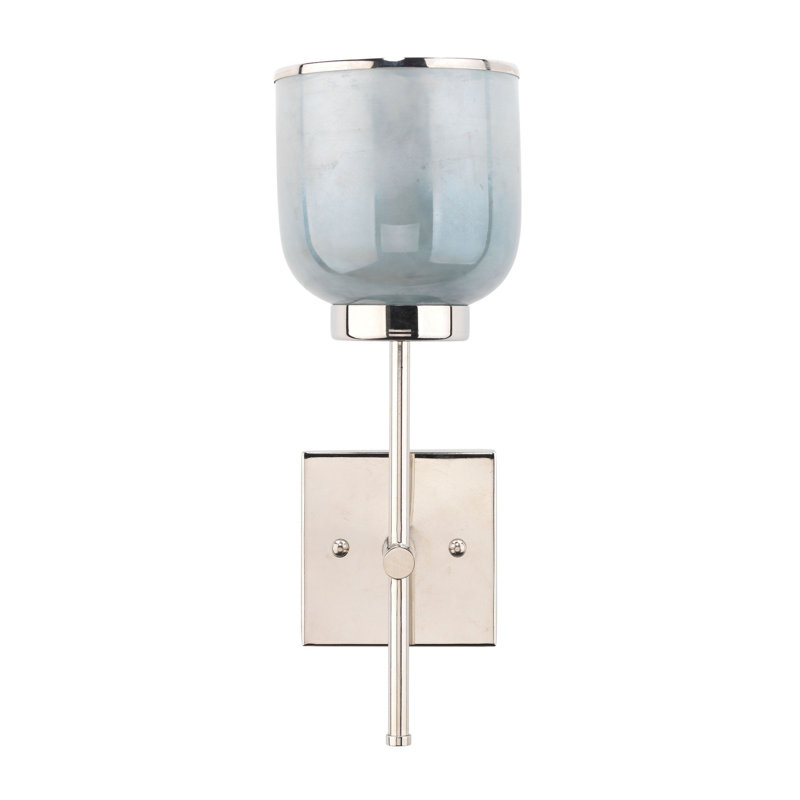 Armed Sconce, Silver, Gray/Blue