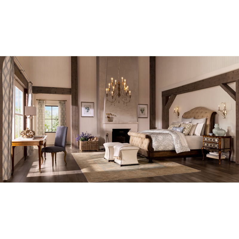 Rhapsody Upholstered King Bed, King, Brown/Beige
