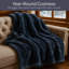 Jeté en fausse fourrure - Literie surdimensionnée 91 x 81 lavable à la machine - Couverture lourde de style vison 7,8 lb pour lit ou canapé par Lavish Home-13631994