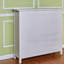 Banc de rangement en verre blanc + bois massif + bois manufacturé + rotin-1735130692