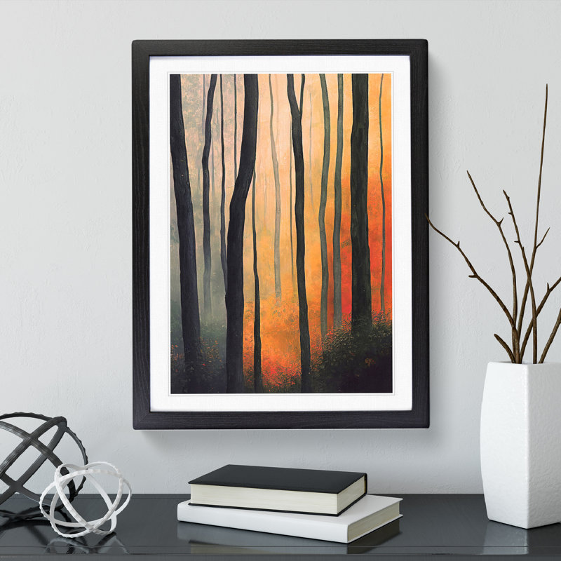 Autumnal Forest No.2 - Single Picture Frame Print, Black Framed, 46cm H x 34cm W x 2cm D