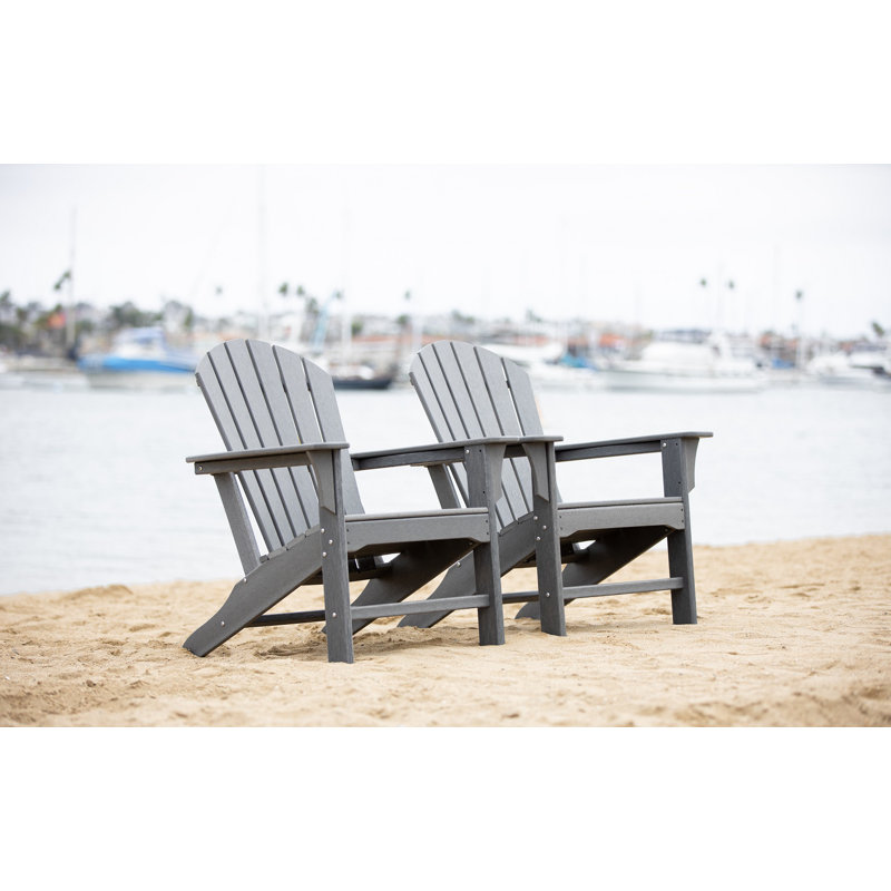 Chaise Adirondack en polyéthylène Hampton, gris