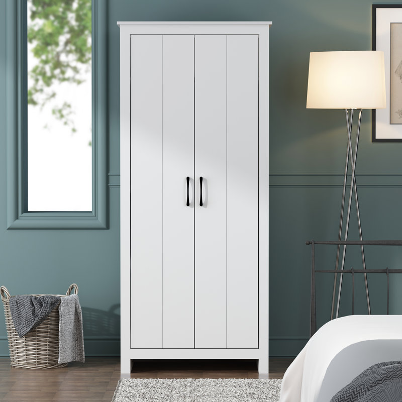 17 Stories Limestone 2 Door Manufactured Wood Wardrobe & Reviews ...