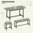 Expandable Dining Table Set for 4-8, 63" Large Extendable Kitchen Table with 2 Benches & 2 Stools, Modern Wood Top & Metal Frame, Space-Saving, Easy Assembly, Grey.-62735609-62735604-62735606-62735602-62735564