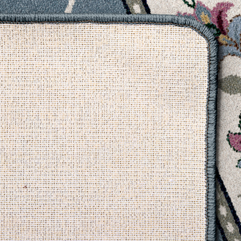 Alminus Signature Symphony Lapis Floral Lattice Area Rug, Rectangle 7'8" x 10'9"