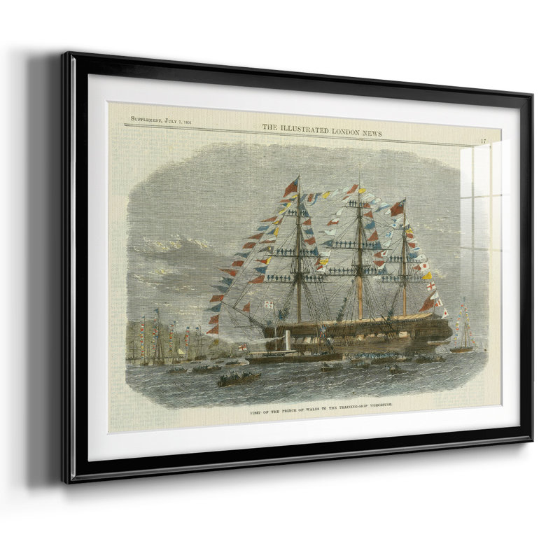Antique Clipper Ship I-FramedFramed Print, Noir, H 27 po x l 39 po x P 1,5 po