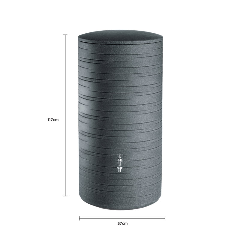 Ebern Designs 280L Polyethylene Plastic Rain Barrel and Hose