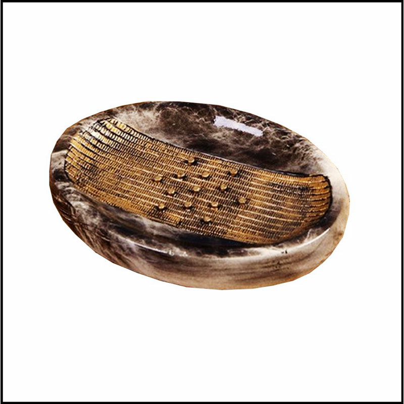 Modern Brown Resin Bathroom Organizer for Soap, Jewelry, and Accessories with Non-Slip Base, Brown