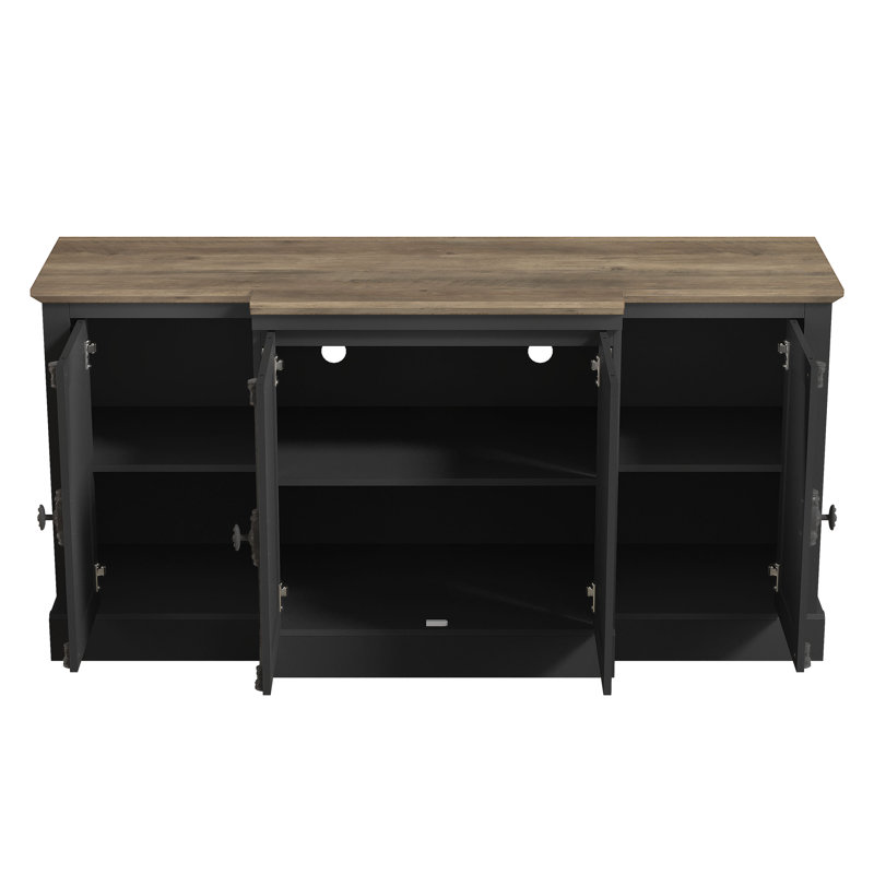 Ensemble de 2 buffets Malyha, Noir / chêne noueux