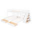 Lit double au-dessus de simple et superposé, blanc, bois de pin, garde-corps pour la sécurité, tiroirs de rangement, marchepieds gauche / droite, idéal pour une utilisation en famille-130164767