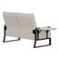 Canapé-lit de 49,6 po de largeur avec accoudoirs de style moderne Mid-Century pour petits espaces, canapé à 2 places revêtu de tissu galvanisé à haute résistance avec plateau latéral-1121210526