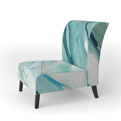 Silver Springs I Blue Green - Nautical & Coastal Upholstered Slipper Chair