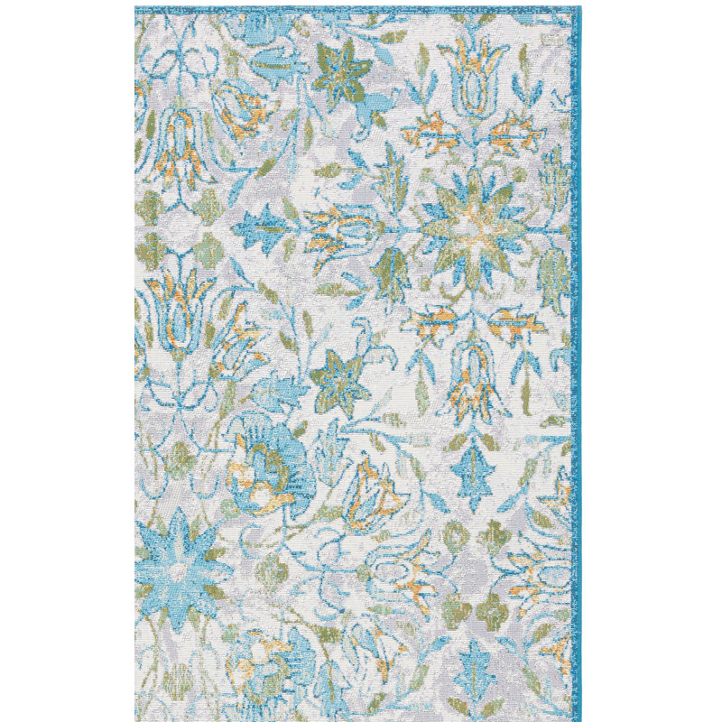 Tapis d'intérieur / extérieur à motif floral Barbados 500 Performance, Rectangle 4 pi x 6 pi