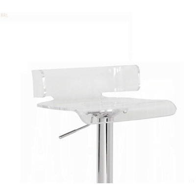 Adjustable Height Bar Stool Swivel Seat Acrylic And Chrome Finish Modern Kitchen Furniture 1Pc Sleek Design