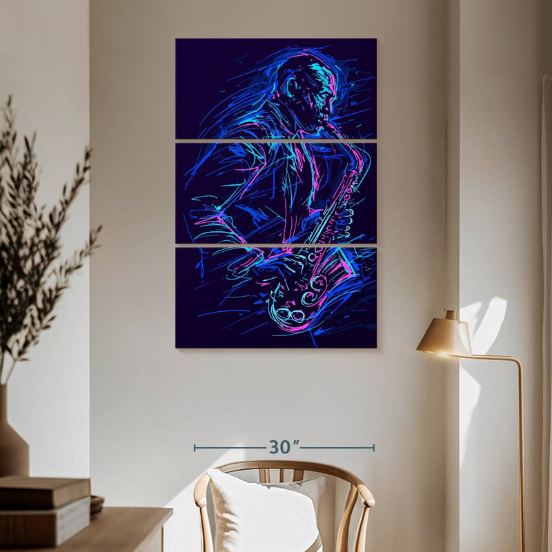 Abarca abstrait jazz, H 65 po x l 42 po