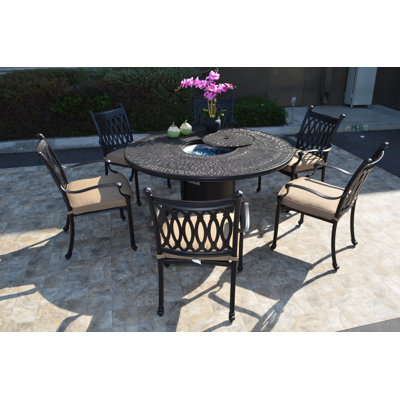 Lebrun 6 - Person Patio Dining Set with Round Table