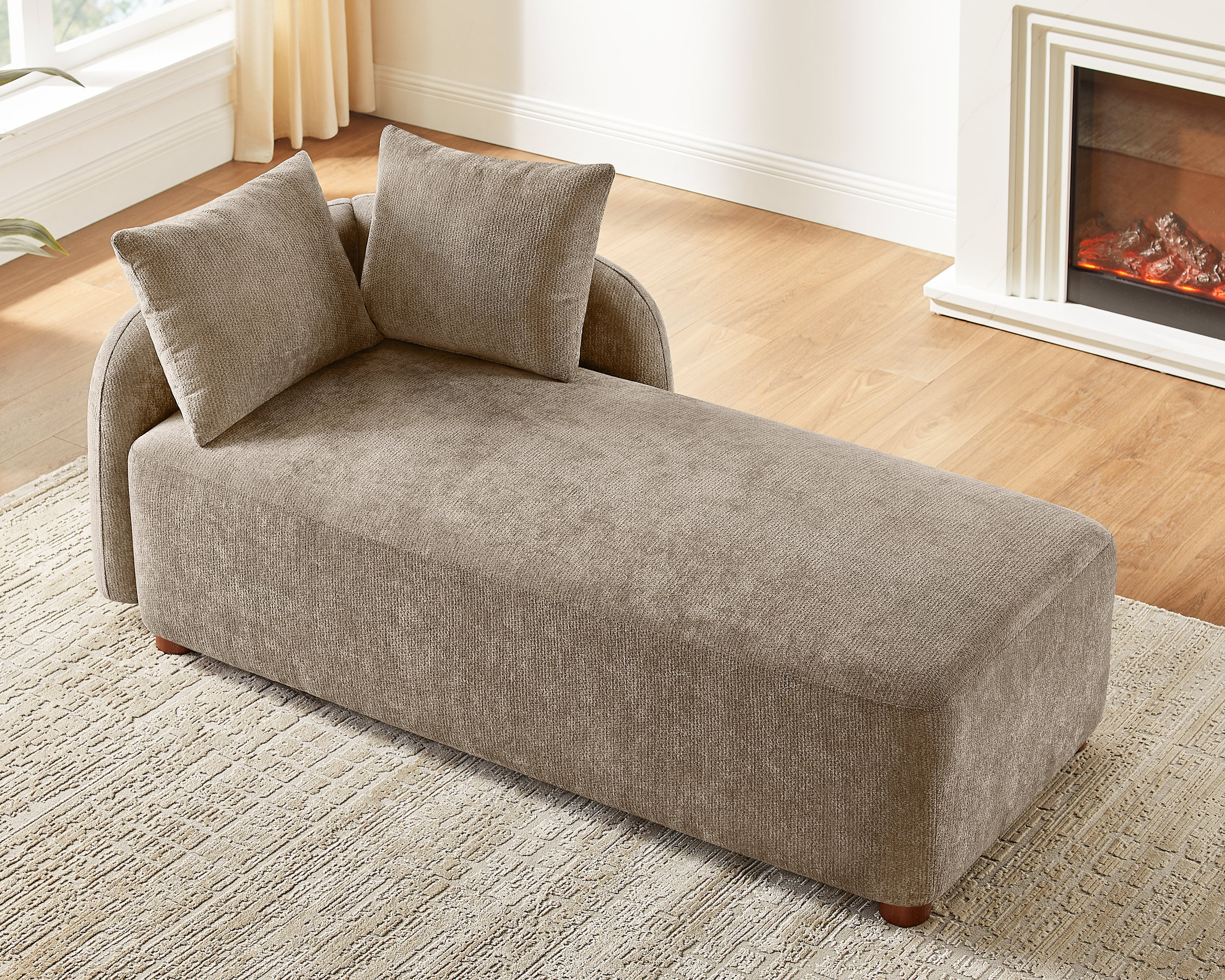 Latitude Run® Modern Upholstered Chaise Lounge with Two Removable ...