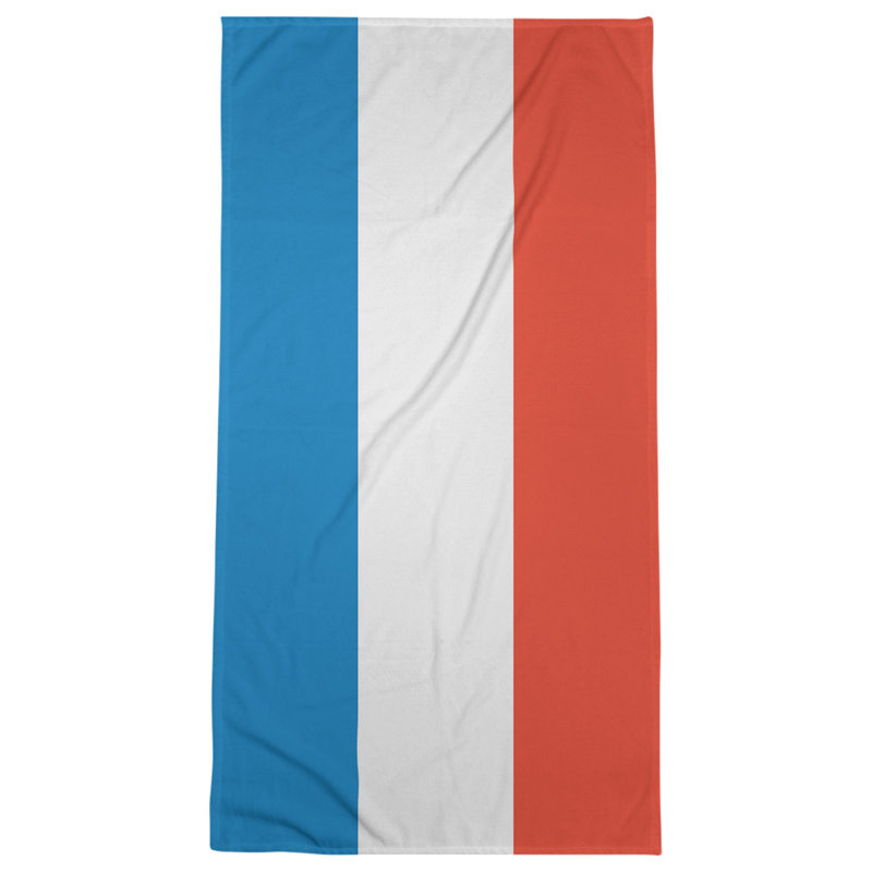 Cotton Blend Lightweight Beach Towel, Blue/White/Orange