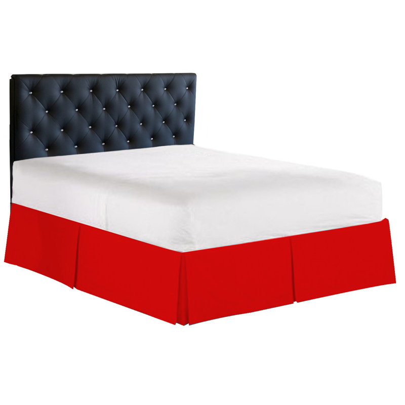 Jupe de lit sur mesure en microfibre à densité de tissage 1500, Très grand californien, Rouge