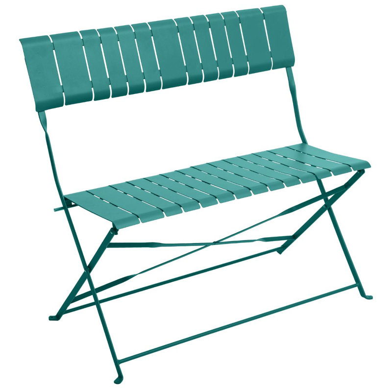 Nidavellir Metal Outdoor Bench, Blue