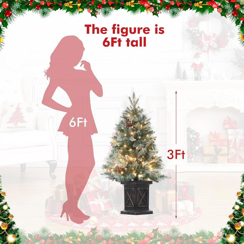 36' H Lighted Artificial Christmas Tree