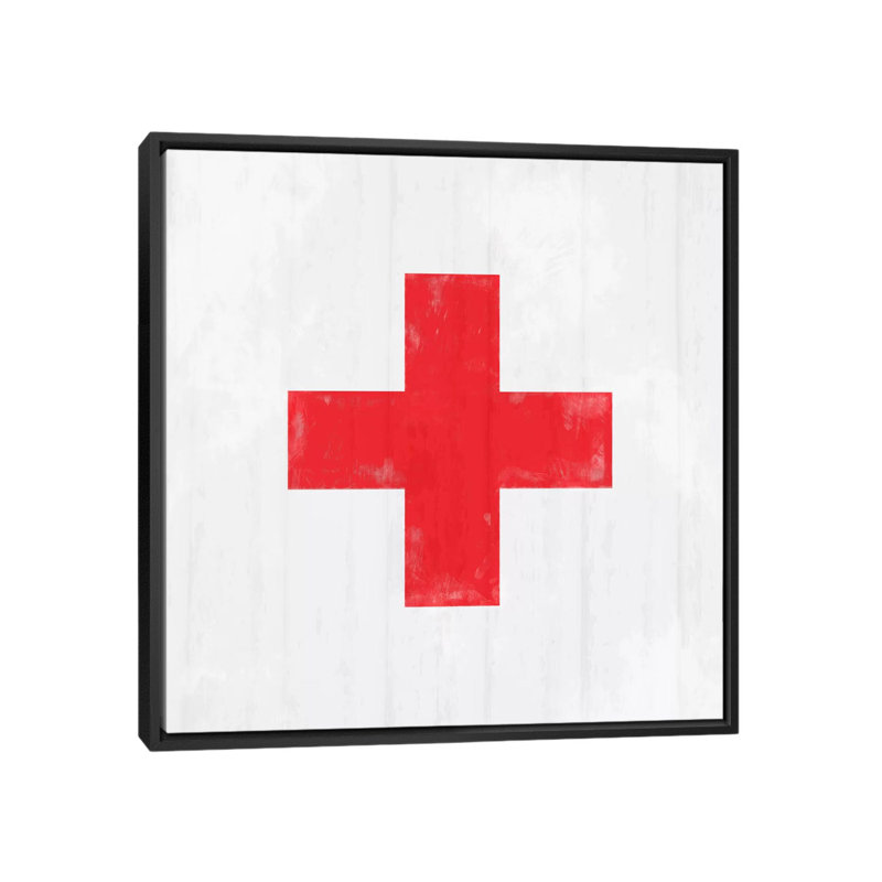 Albree Modern Cross, impression sur toile, H 18 po x l 18 po x P 1,5 po, Toile avec cadre flottant noir, Pas de tapis