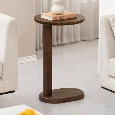 Veta Solid Wood C-Shaped End Table