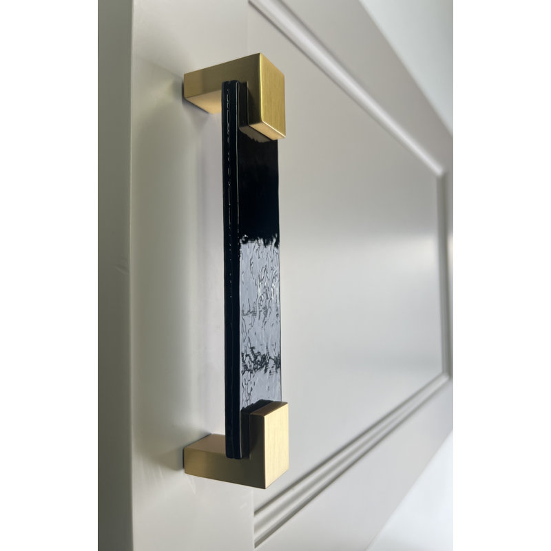 Affinity 8" Center to Center Bar Pull, Satin Brass/Black