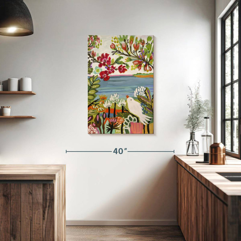 Brampt oiseaux dans le jardin II, H 36 po x l 24 po